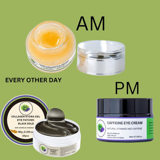 Dark Circles, Eye Bag And Puffy Eyes Remover Kit, AM & PM - Khichi Beauty Skincare by WWW.ALESMAXII.COM