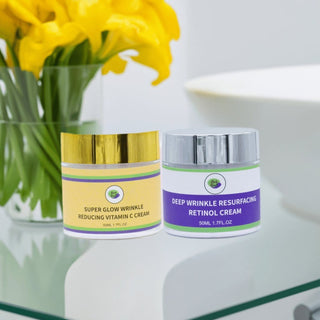 Khichi Beauty 2 Pc Anti - Aging Bundle, Vitamin C Cream, Retinol Cream, 1.7OZ (50ML)/ Each. - Khichi Beauty Skincare by WWW.ALESMAXII.COM