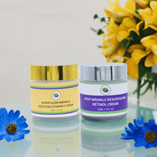 Khichi Beauty 2 Pc Anti - Aging Bundle, Vitamin C Cream, Retinol Cream, 1.7OZ (50ML)/ Each. - Khichi Beauty Skincare by WWW.ALESMAXII.COM