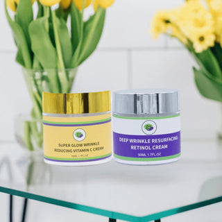 Khichi Beauty 2 Pc Anti - Aging Bundle, Vitamin C Cream, Retinol Cream, 1.7OZ (50ML)/ Each. - Khichi Beauty Skincare by WWW.ALESMAXII.COM