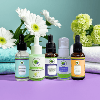 Khichi Beauty 5 Piece Facial Serum Set, Moisturizing, Anti - Wrinkle - Khichi Beauty Skincare, Alesmaxii.com