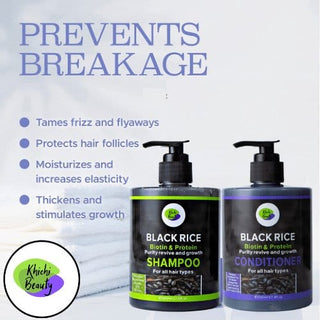Khichi Beauty Black Rice Biotin Protein Shampoo & Conditioner - Khichi Beauty Skincare by WWW.ALESMAXII.COM