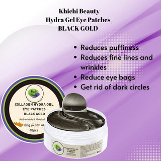 Khichi Beauty Collagen Black Gold Hydra Gel Eye Patches - Khichi Beauty Skincare by WWW.ALESMAXII.COM