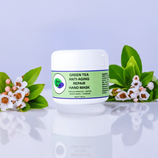Khichi Beauty Green Tea Anti - Aging Repair Hand Mask, 1.7 oz / 50g - Khichi Beauty Skincare by WWW.ALESMAXII.COM