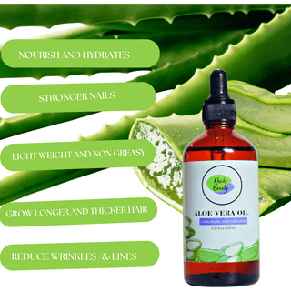 Khichi Beauty Aloe Vera Oil, Pure And Natural, Organic 3.38oz (100ml).