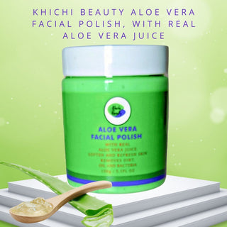 Khichi Beauty Aloe Vera Facial Polish, With Real Aloe Vera Juice, 150 / 5.1 fl oz - Khichi Beauty by WWW.ALESMAXII.COM