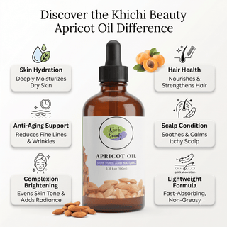 Khichi Beauty Apricot Oil, Organic, Pure and Natural, 3.38oz (100ml). - Khichi Beauty Skincare, Alesmaxii.com