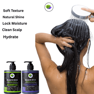 Khichi Beauty Black Rice Biotin Protein Shampoo & Conditioner - Khichi Beauty Skincare, Alesmaxii.com