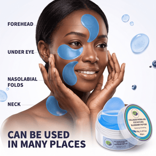 Khichi Beauty Collagen Blueberry Hydra Gel Eye Patches - Khichi Beauty Skincare, Alesmaxii.com