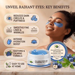 Khichi Beauty Collagen Blueberry Hydra Gel Eye Patches - Khichi Beauty Skincare, Alesmaxii.com