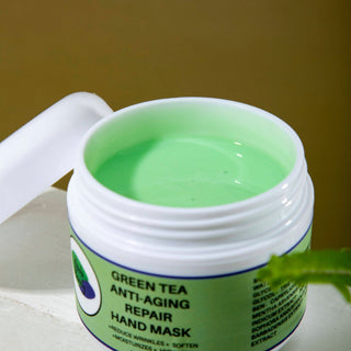 Khichi Beauty Green Tea Anti - Aging Repair Hand Mask, 1.7 oz / 50g - Khichi Beauty Skincare by WWW.ALESMAXII.COM