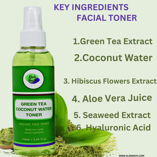 Khichi Beauty Green Tea Coconut Water Facial Toner, Soothes and hydrates - Khichi Beauty Skincare by WWW.ALESMAXII.COM